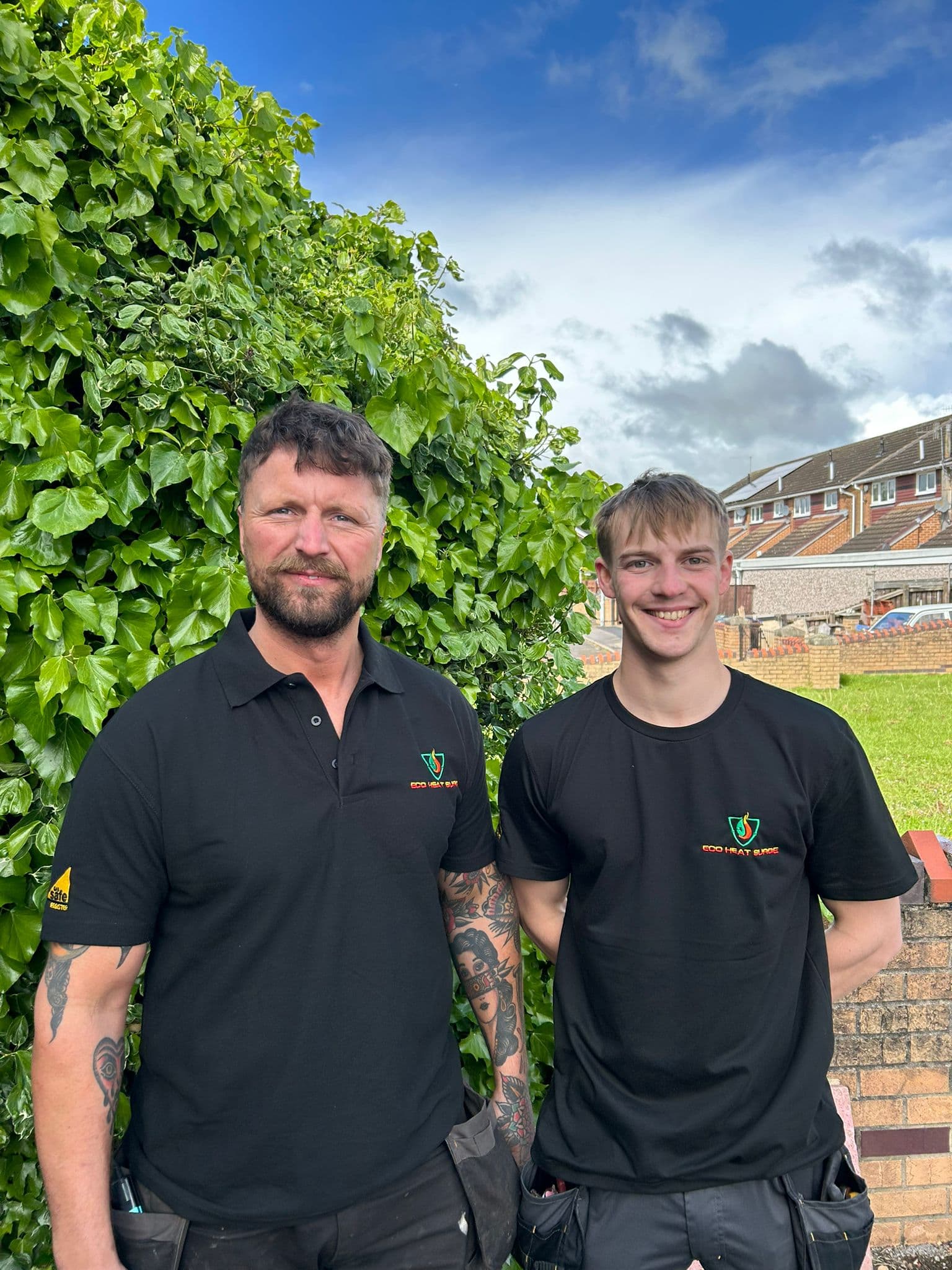 Adam Pearson with apprentice Jay — Eco Heat Surge