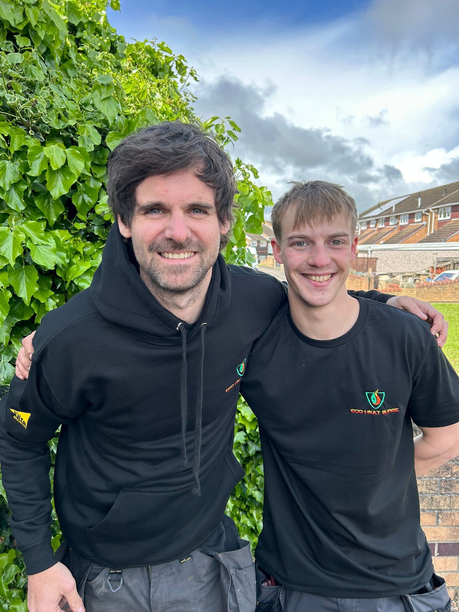 Danny Harper with apprentice Jay — Eco Heat Surge